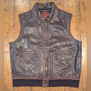 Marc Moto XXL Leather Vest Jacket